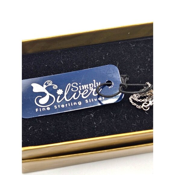 Simply Silver Sterling Angel Wing with Pave crystals new with tags in box - Picture 3 of 4